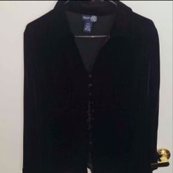 Women's Black Velvet Lt. Weight Jacket- XL