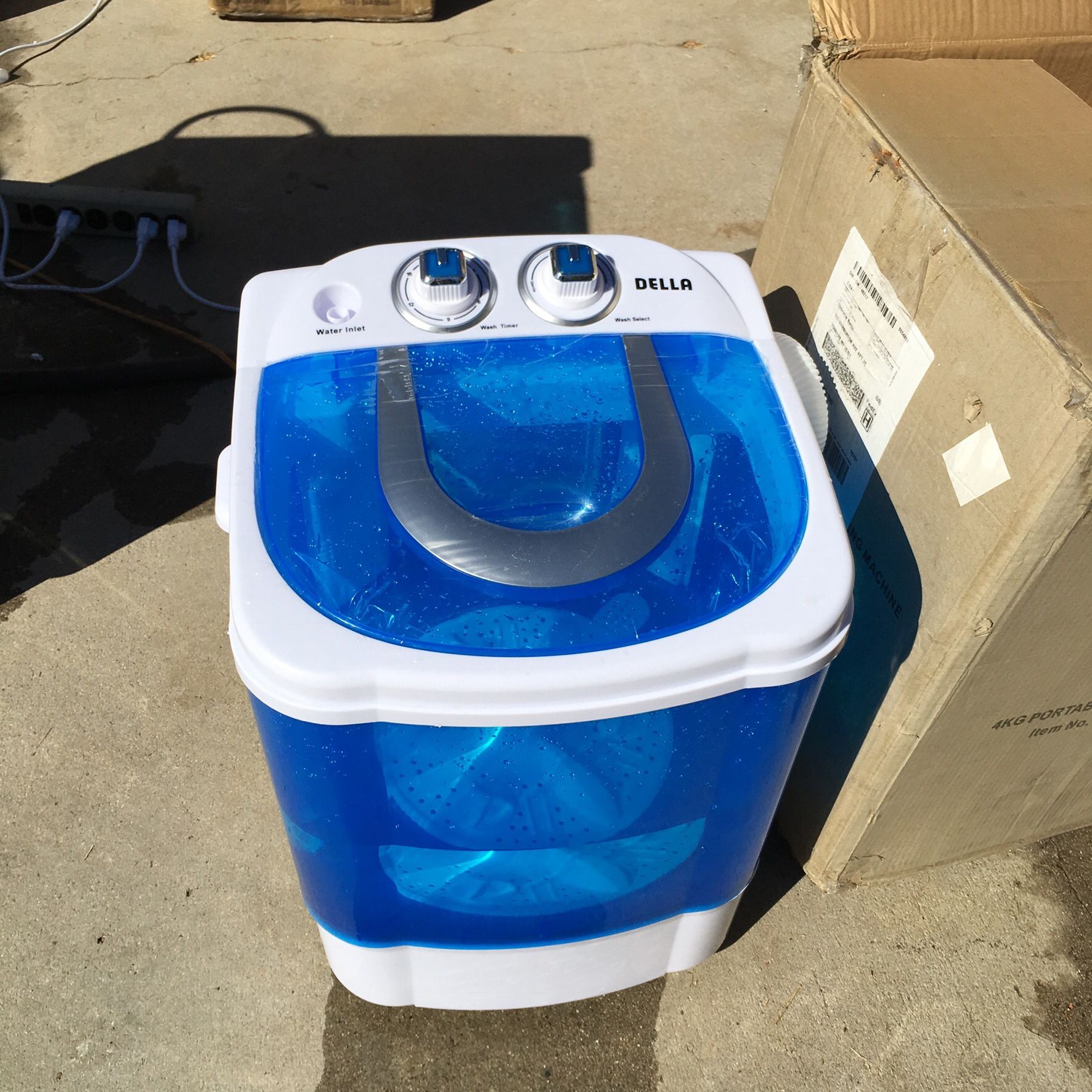 DELLA Electric Small Mini Portable Compact Washer Washing Machine RV Top Load (8.8 LB Capacity), Blue
