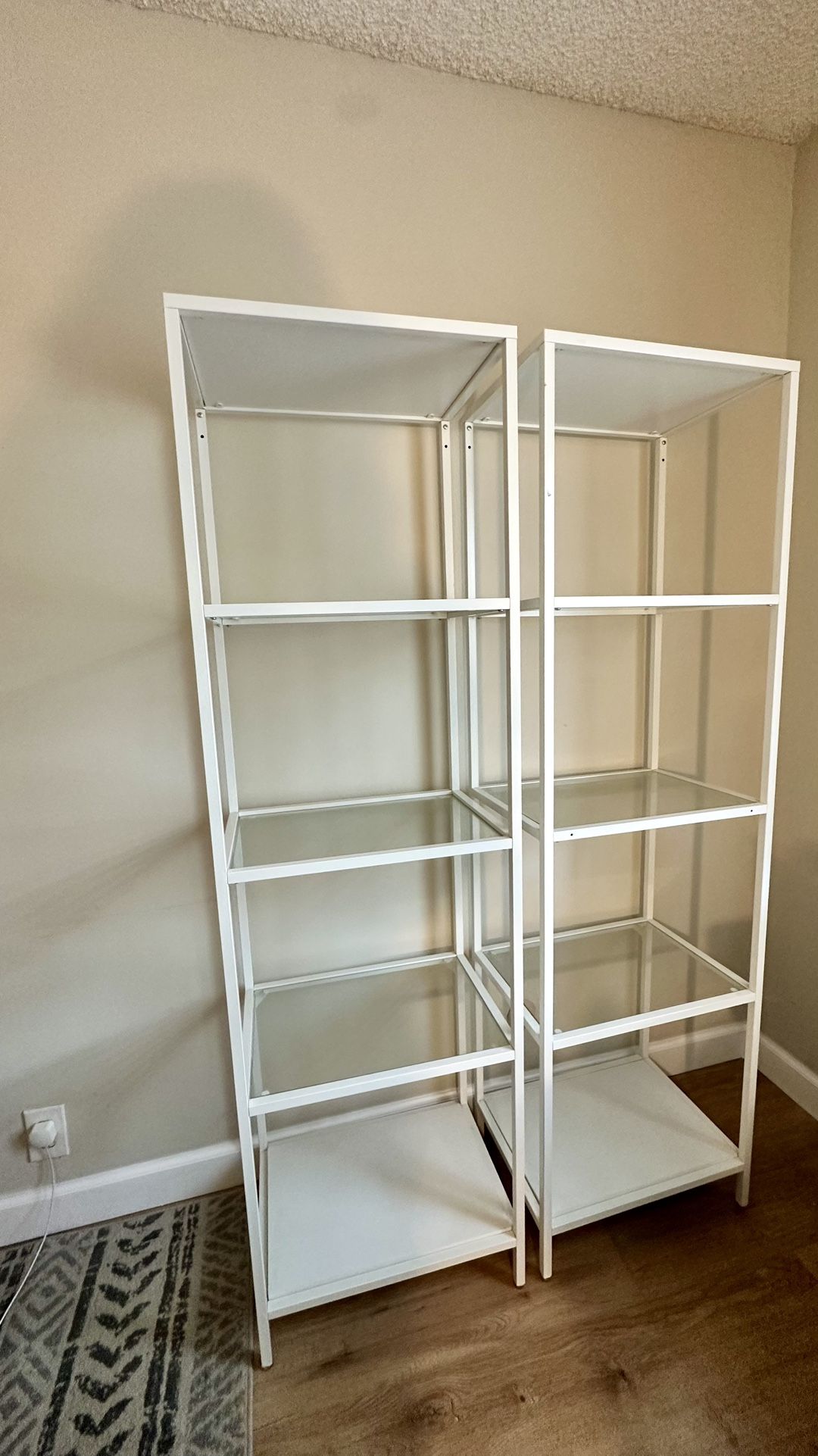 IKEA Vittsjo White Glass Shelves (2x)