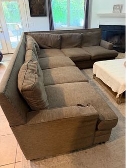 Sectional couch and ottoman free