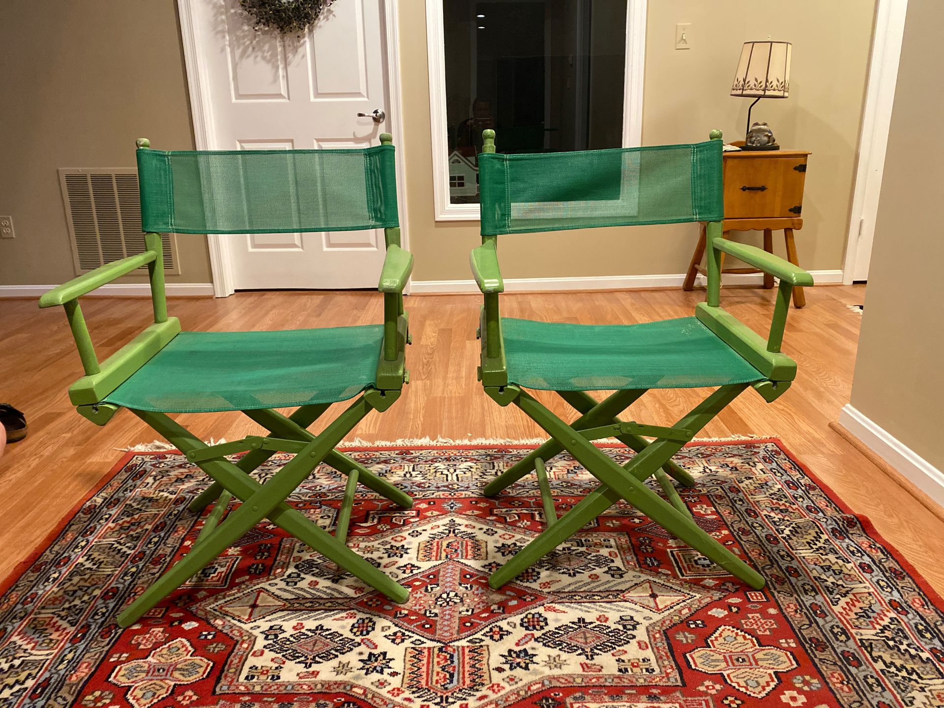 Two Solid Wood Director’s Chairs