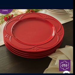 JUEGO DE 4 PLATOS ROJO RUBY PRINCESS HOUSE