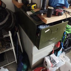 Two Military Grade  Metal File Storage Drawers