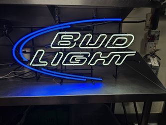 Bud Light Iconic Neon Sign - Glass Tube Neon - Budweiser Bar - 30Wx 16H