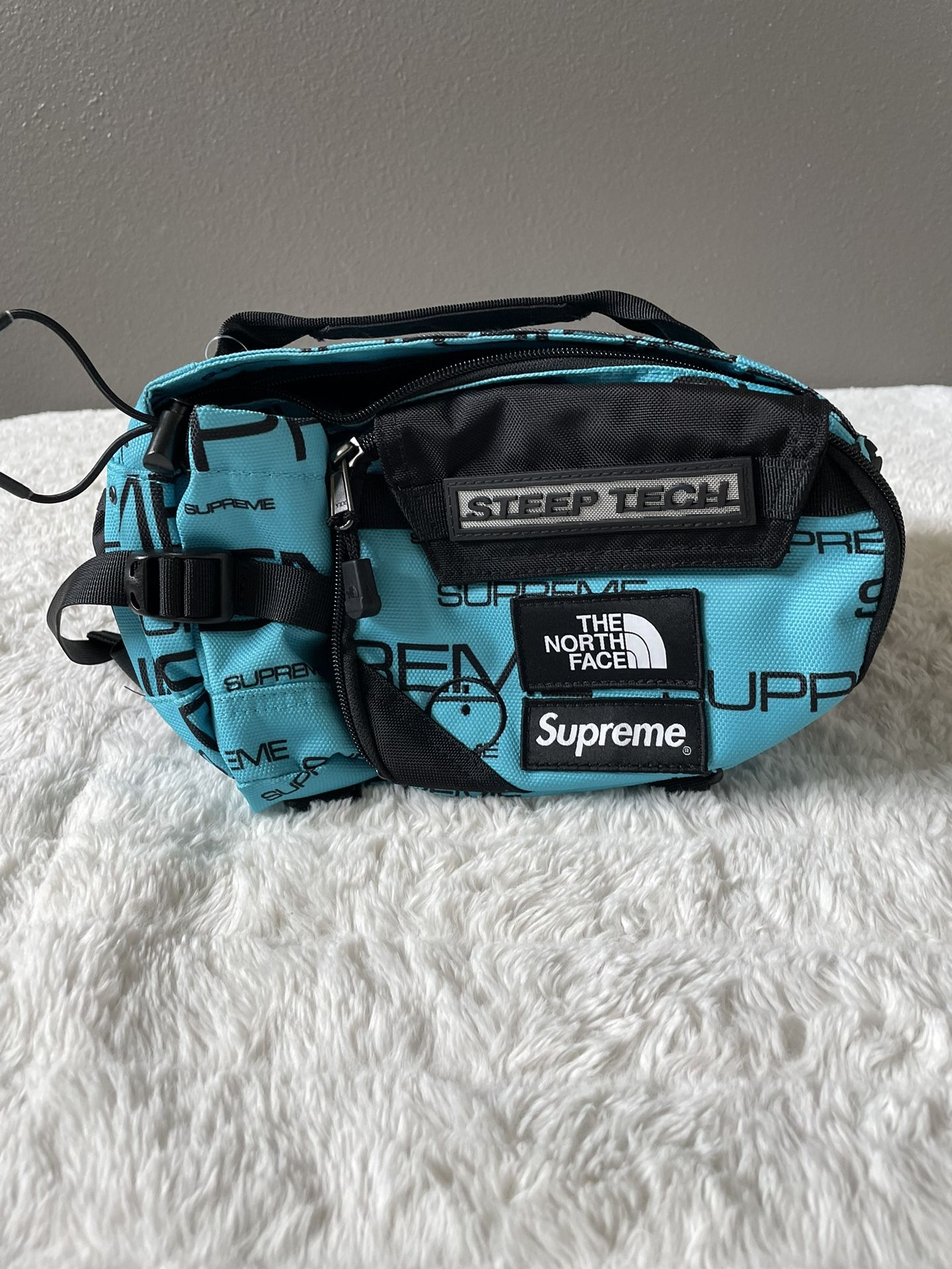 Supreme x The North Face Steep Tech Waist Bag Teal & Black FW22