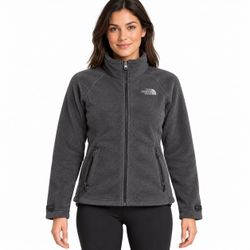 Y2K  North Face Rare S/P Gray Fleece Jacket Full Zip Vintage Hiking Outdoor