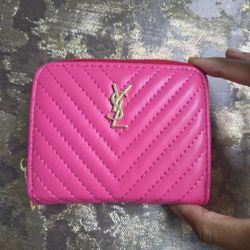 Pink Ysl Card Holder