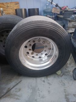 Semi truck four tires chrome