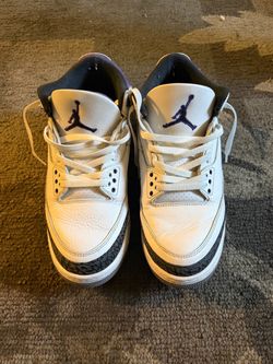 Air Jordan 3 White Purple Sneakers