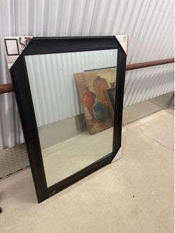 Large Framed Wall Mirror - Dark Espresso/Black Frame