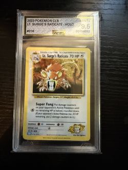 2023 Pokemon TCG Classic Lt. Surge's Raticate #016/034 Holo AGS 9.5