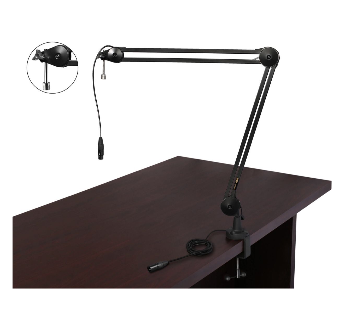 Auray BAI-2X Two-Section Broadcast Arm with Internal Springs and Integrated XLR Cable