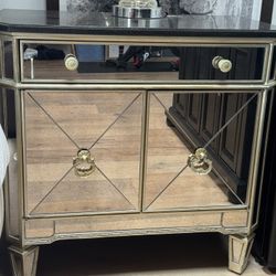 Z Gallerie 'Borghese' Granite Top Mirrored Nightstand