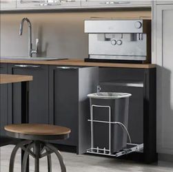 Home Zone Living 7.7 Gal. Slim Pull Out Kitchen Trash Can In-Cabinet