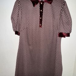 SHEIN MOD Plus Size Women's Puff Sleeve Printed Dress