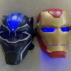 Light Up Masks • Black Panther & Iron Man • Costume Masks