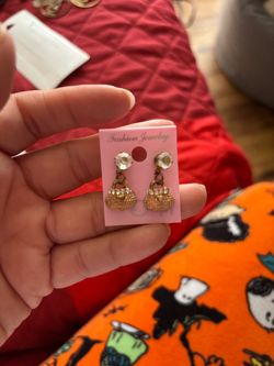 Gold Handbag Charm Drop Earrings