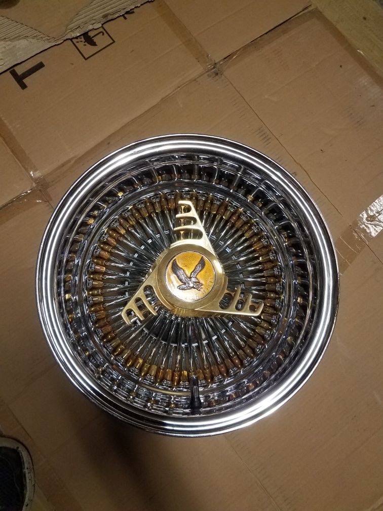 13x7 Roadster 13 inch 72 spoke wire rim NO KNOCKOFF or Adapter [ONE RIM ONLY] gold nipples cash or trade Dayton zenith