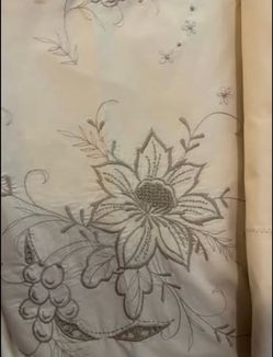 White Tablecloth with Floral Design