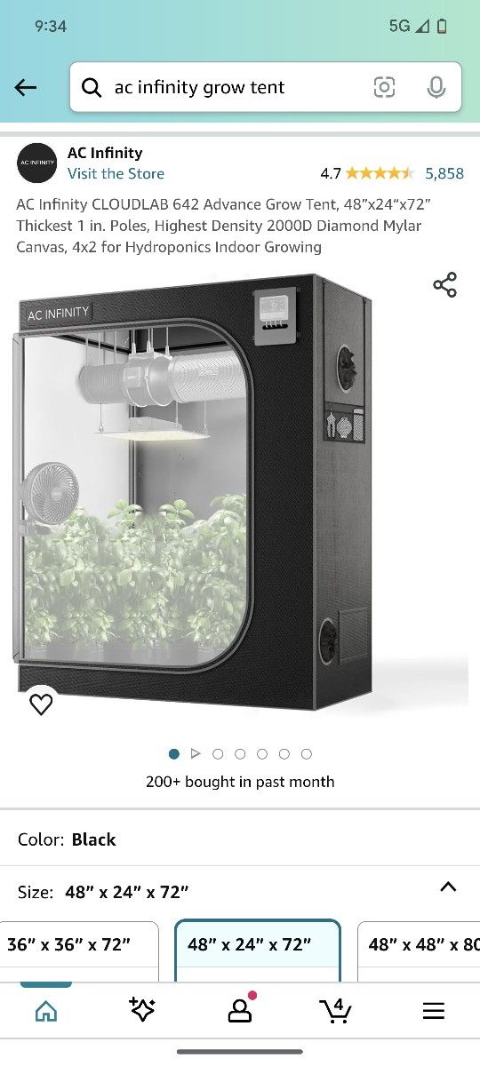 AC Infinity Grow Tent (24" X 48" X 72")