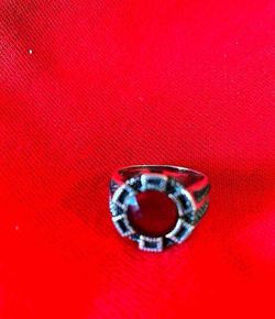 Handmade men,s 925 sterling silver ring red agate weight 8 grams size 10