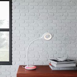 Hampton Bay 19 in. White LED Task Lamp with Color Changing RGB