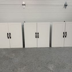 Selling all 3 cabinets together  Wall Cabinet 11.8"D x 23.6"W x 23.6"H  2 Doors, Adjustable Shelf