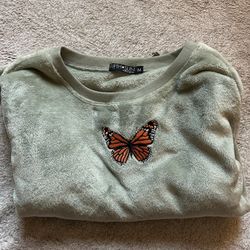 Fifth Sun Green Butterfly Sweater
