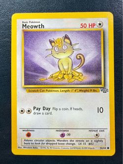 vintage 1999 Pokémon Jungle Set Meowth (56/64) not holo