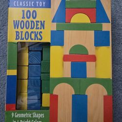Melissa & Doug Wooden Building Blocks Set - 100 Blocks- like new!