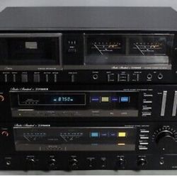 Studio Stars By Fisher Cassette Deck, Amplifier,  Am Fm Tuner With Speakers