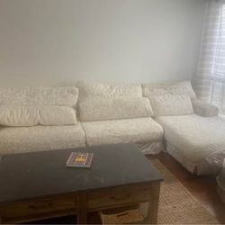 Down Filled Large Sofa With Chaise Lounge, 2 Pieces 