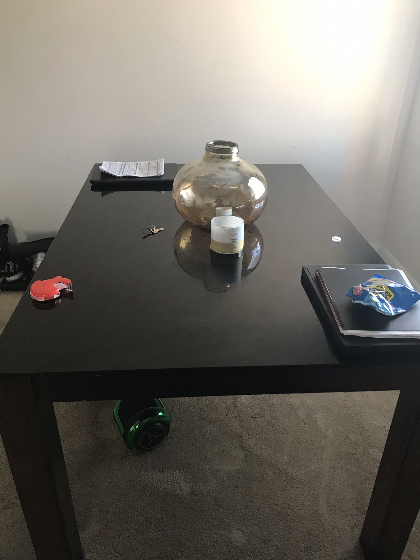 Glass Top Dinning Room Table w/ wood base