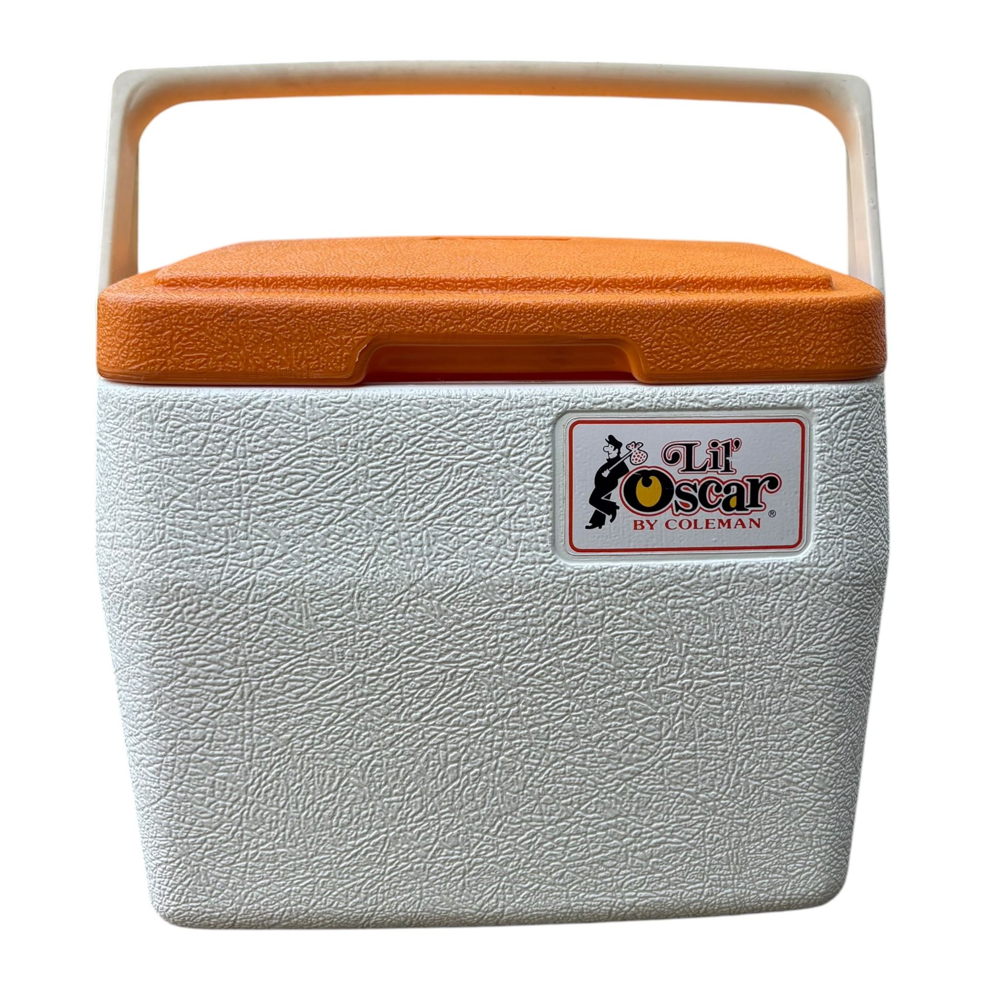 1982 Coleman Lil' Oscar #5272 Personal Mini Ice Chest Cooler Orange & White