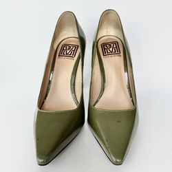 Pour La Victoire Olive Green Patent Leather Heels – Size 6