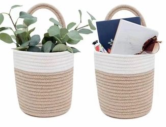 2Pack Natural Jute Hanging Baskets