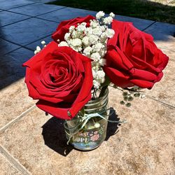 Mother’s Day - Roses Arrangement W/Mason Jar