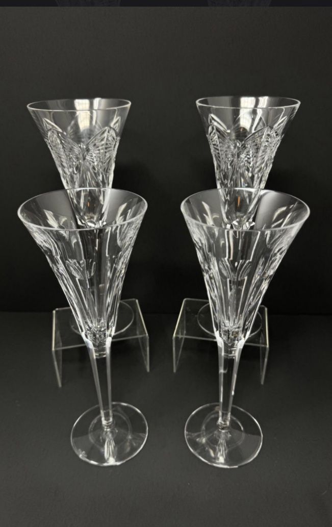 Waterford Millennium Series Crystal  Champagne Glasses