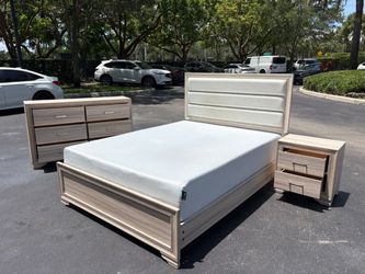 4-Piece Queen Bedroom Set with Mattress, Dresser, and Nightstand