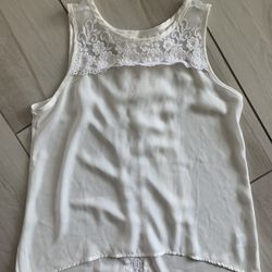 Scooter Brown white sleeveless girl top blouse sz. S (7/8)