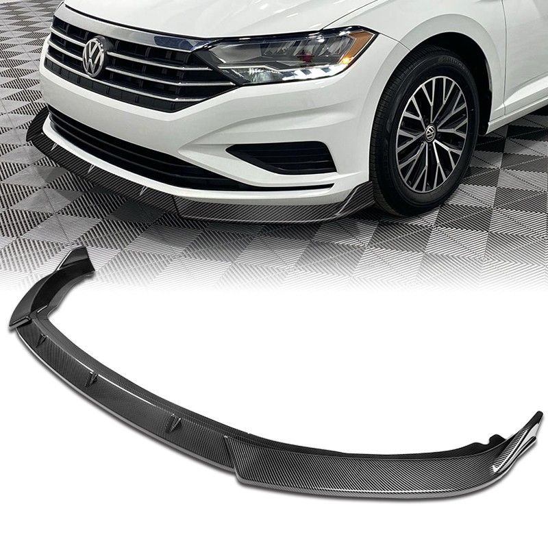 For 2019-2021 Volkswagen VW Jetta Painted Carbon Front Bumper Splitter Spoiler Lip -(2-PU-437-PBK
