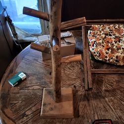 25" wooden bird perch stand