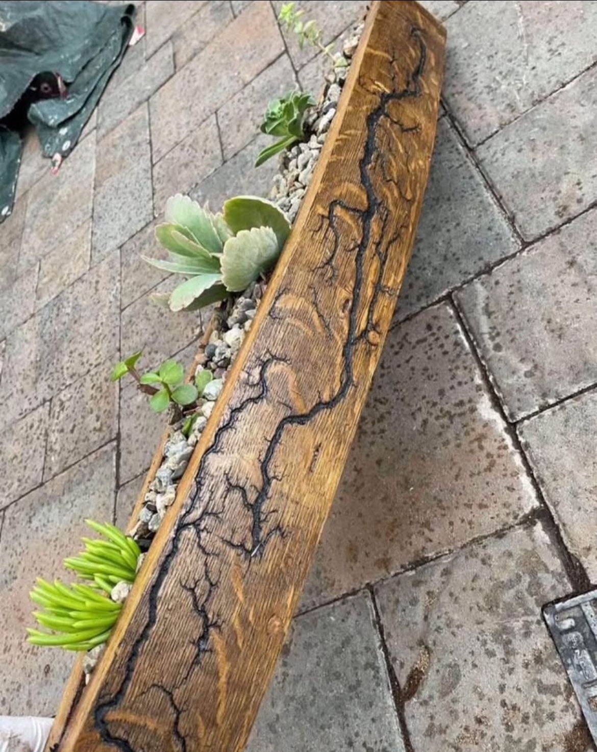 Fractal Burn Stave Planter