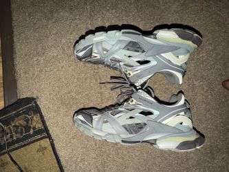 Balenciaga Track.2 sneakers in a grey and black colorway,