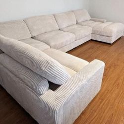 New 90x164x66 Corduroy Sectional Couch / Free Delivery  