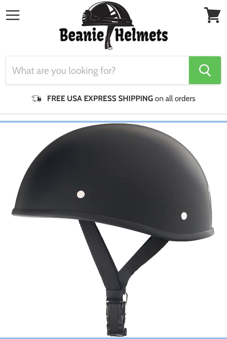 2 Beanie Style Half Motorcycle Helmets Dot Approved $40
