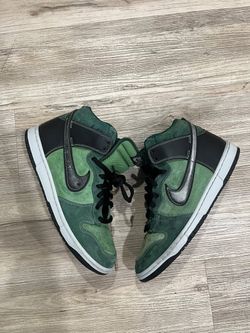 Nike Dunk High Green Black Suede Sneakers sb brut