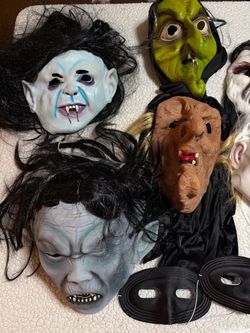 Halloween Bundle Containing Masks,Door Mat, Fog Machine Timer and More