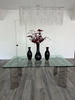 Glass dining table