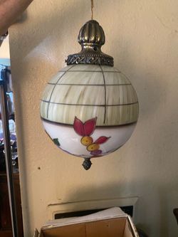 Vintage stained glass light